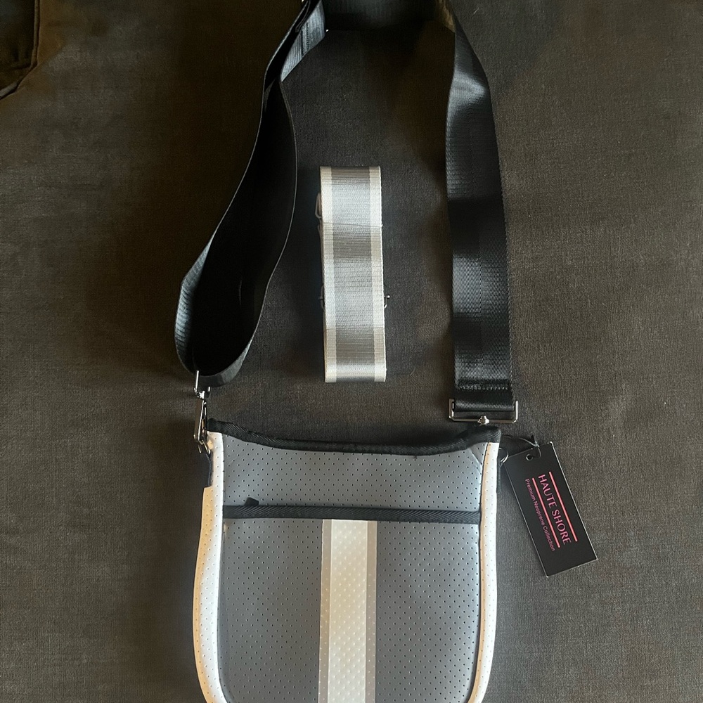 HAUTE SHORE Black and Gray Crossbody Bag